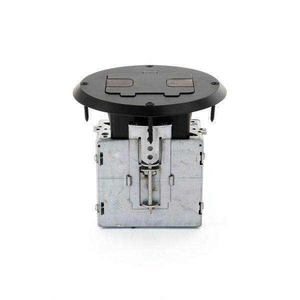 Floor Kit RACO 6239BK 1-Gang Black Recessed Duplex 15A TR Device-2
