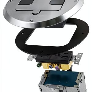 Floor Box Kit RACO 6239NI Nickel 1-Gang Recessed Duplex 15A TR Device-0