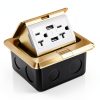 Hoolerry 2 Pack Pop up Floor Electrical Outlet Cover Box Kit with 4.8A USB Charger 20Amp Waterproof Weatherproof Floor Tamper Resistant Outlet Receptacle for Countertop Home (Gold)-1