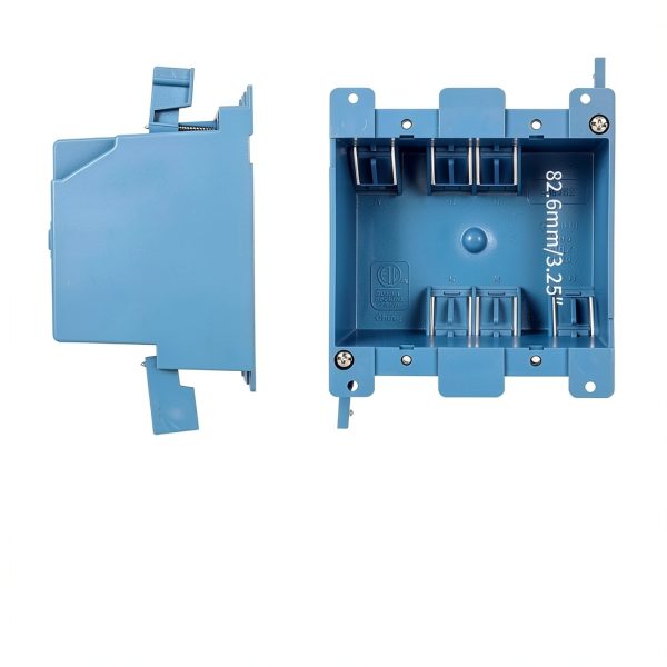 XIUTE 2-Gang PVC Old Work Retrofit Standard Switch/Outlet Wall Electrical Box,Non-Metallic 2 Gang Junction Box,Blue 25 cu. Inches,ETL Listed,1PCS-1