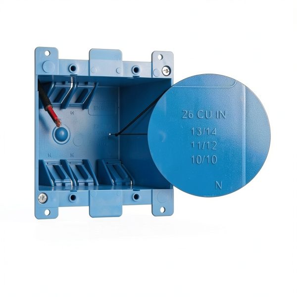 XIUTE 2-Gang PVC Old Work Retrofit Standard Switch/Outlet Wall Electrical Box,Non-Metallic 2 Gang Junction Box,Blue 25 cu. Inches,ETL Listed,1PCS-2