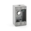 SIGMA ENGINEERED SOLUTIONS 14250 Metal Electrical Outlet Box, Weatherproof, Easy Mount Plug and Receptacle Protector, Gray, (3) 1/2-Inch Holes, 1 Gang Box-1