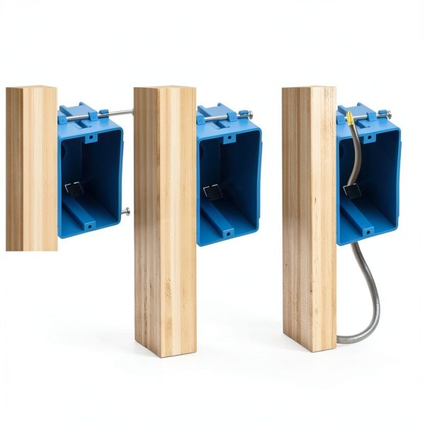 1-Gang PVC New Work Outlet Box Blue ETL Listed UL514C-2
