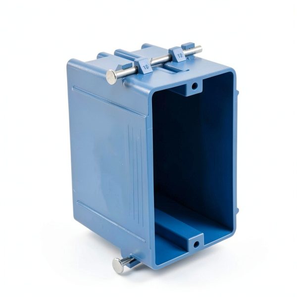 1-Gang PVC New Work Outlet Box Blue ETL Listed UL514C-5