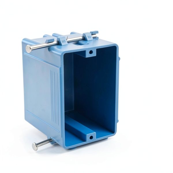 1-Gang PVC New Work Outlet Box Blue ETL Listed UL514C-3