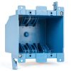 XIUTE 2-Gang PVC Old Work Retrofit Standard Switch/Outlet Wall Electrical Box,Non-Metallic 2 Gang Junction Box,Blue 25 cu. Inches,ETL Listed,1PCS-0